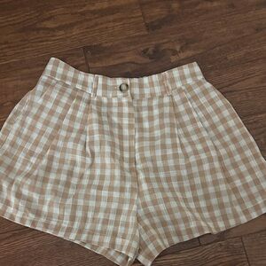Checkered High Waist Women Shorts